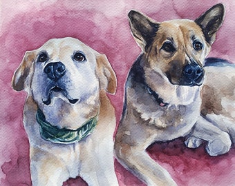 Aangepaste hond schilderij Herdenkingshond cadeau Hond moeder cadeau Gepersonaliseerd portret van een hond van foto Hondeneigenaar cadeau Hond illustratie