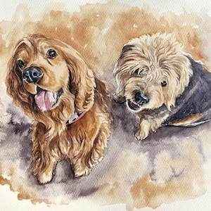 Ritratto di cane dipinto su misura Dipinto commemorativo di un cane Regalo per la mamma di un cane Ritratto personalizzato di un cane da una foto Regalo per il proprietario di un cane Illustrazione di un cane