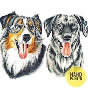 Ritratto personalizzato di un cane da una foto Dipinto personalizzato di un cane Regalo per il proprietario di un cane Regalo commemorativo per un cane Dipinto di un pastore Regalo per gli amanti dei cani