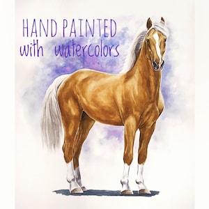 Ritratto di cavallo personalizzato, dipinto a mano in acquerello, regalo commemorativo per animali domestici, opera d'arte personalizzata con foto, arte equestre da parete