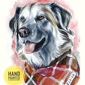 Ritratto di cane dipinto da foto, regalo commemorativo per cani, arte personalizzata per cani, regalo per amanti dei cani, illustrazione personalizzata di cani, dipinto personalizzato di cani.