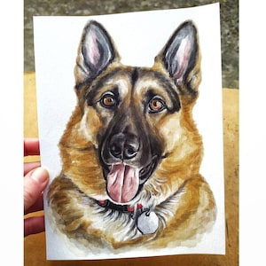 Regalo per mamma di cane Ritratto di cane dipinto su misura da foto Dipinto di pastore Dipinto di cane personalizzato Regalo commemorativo per cane Regalo per proprietario di cane