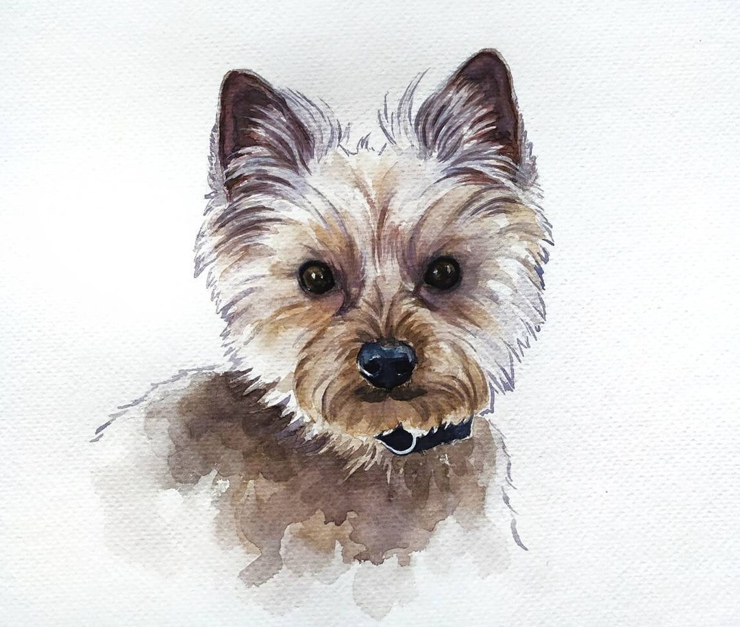 Personalized Dog Painting Custom Watercolor Dog Portrait From Photo Dog