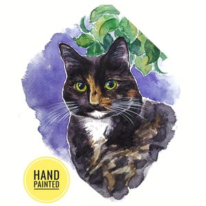 Dipinto di gatto da foto, regalo commemorativo di un gatto, ritratto di gatto personalizzato dipinto a mano, opera d'arte di un gatto, regalo per il proprietario di un gatto, illustrazione di un gatto personalizzata.