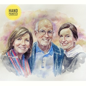 Ritratto di famiglia personalizzato ad acquerello da foto Ritratto di coppia Ritratto di bambini Dipinto di coppia Regalo di famiglia personalizzato Ritratto dipinto a mano