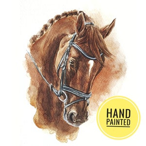 Ritratto di cavallo dipinto a mano da una foto Vero cavallo ad acquerello Regalo per addestratore di cavalli Dipinto di cavallo personalizzato Memoriale di cavallo Regalo per proprietario di cavallo