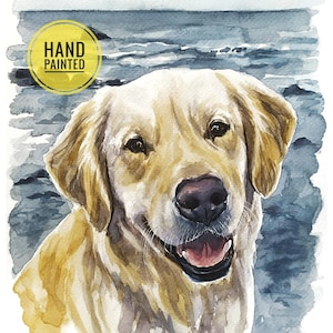 Dipinto personalizzato per cani Ritratto di cane personalizzato da foto Dipinto Labrador Regalo commemorativo per cani Regalo per il proprietario di cane Regalo per la perdita di un cane Cane dipinto a mano