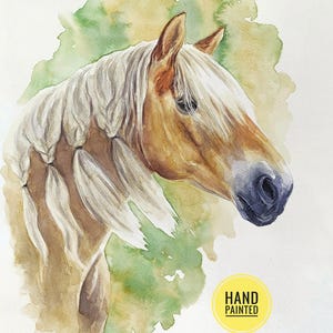 Dessin portrait de cheval peint personnalisé Cadeau dresseur de chevaux Véritable cheval aquarelle Cadeau équestre Peinture cheval personnalisée Art équin