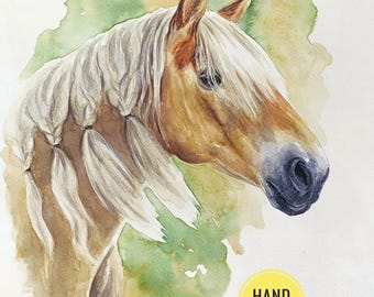 Custom Watercolor Horse Portrait: Personalized Equestrian Art