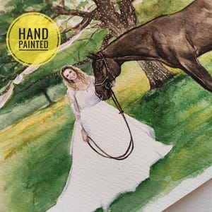 Ritratto di sposa dipinto Ritratto di sposa personalizzato Regalo di nozze Acquerello Dipinto della sposa Regalo di anniversario Matrimonio dipinto a mano Disegno della sposa