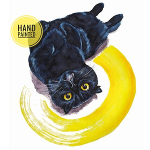 Ritratto di gatto personalizzato da foto Dipinto di gatto dipinto a mano Ritratto di gatto nero ad acquerello Opera d'arte personalizzata con gatto Regalo per amanti dei gatti Regalo commemorativo per gatti