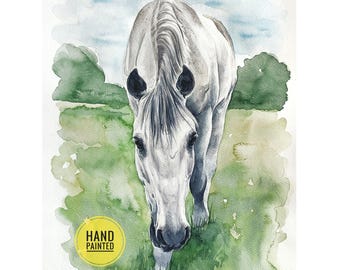Custom Watercolor Horse Portrait: Equestrian Memorial Art