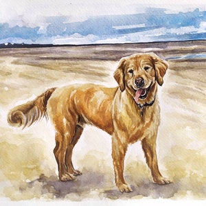 Ritratto di cane dipinto su misura Vero dipinto di cane ad acquerello da foto Dipinto di Labrador Regalo commemorativo per cane Regalo per il proprietario del cane Arte personalizzata per cani