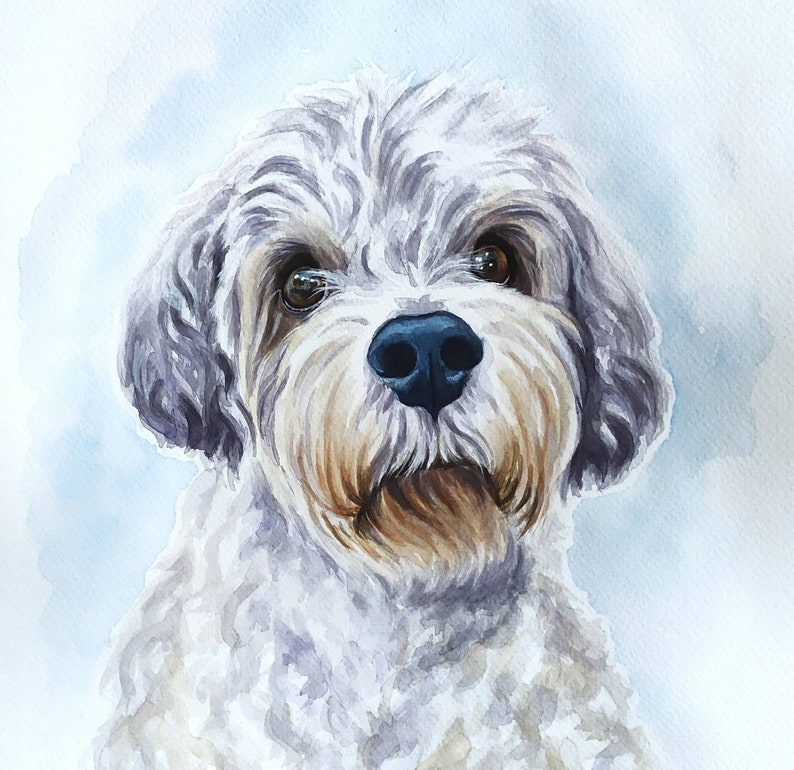 Painted portrait of a dog from photo Dog memorial gift Dog art Dog lover gift Personalized dog illustration Custom dog painting image 4