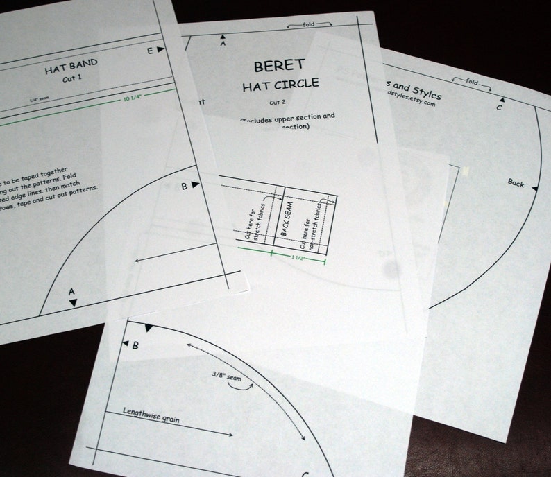 PDF PATTERN BERET Tam Hat Pattern Beret Pattern Tam Sewing Etsy