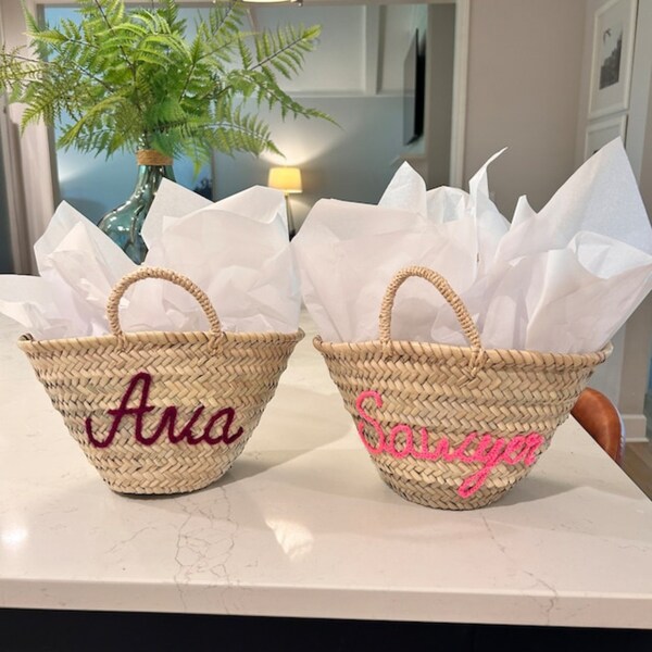 PERSONALIZED straw moroccan basket,bridal shower bags,customized straw bags,custom beach bag,straw tote,embroidered bags