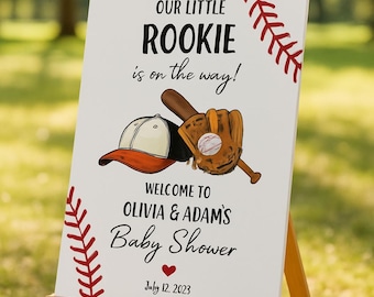 Baseball Themed Baby Shower Welcome Sign
