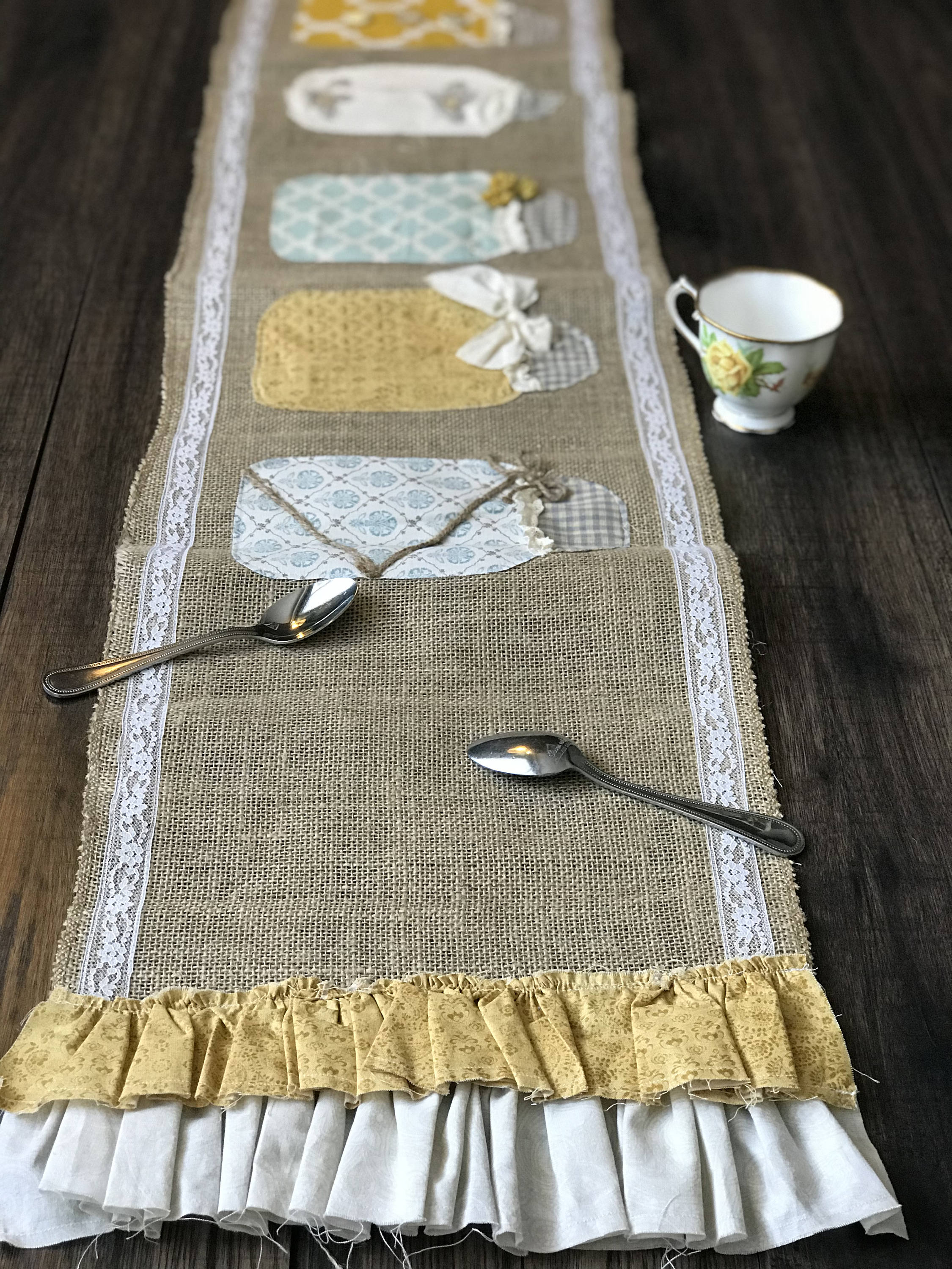Burlap Table Runner mason jar decor table covers mason jar Etsy