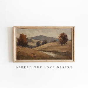 Vintage Fall Landscape Painting, Fall Frame TV Art (Digital Download)