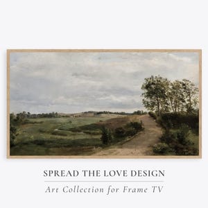 Vintage Style Spring Country Muted Scenery Landscape Painting Samsung Frame TV Art Screensaver Easter Watercolour TV Screensaver tv decor