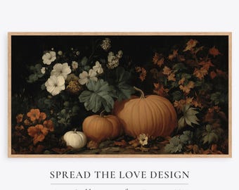 Vintage Pumpkin Still Life, Thanksgiving Frame TV Art (Digital Download)