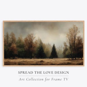 Vintage Fall Painting Frame TV Art, Autumn Landscape Painting, Country Farmhouse Scenery Screensaver, Rustic Fall Decor, Forest Tv Art