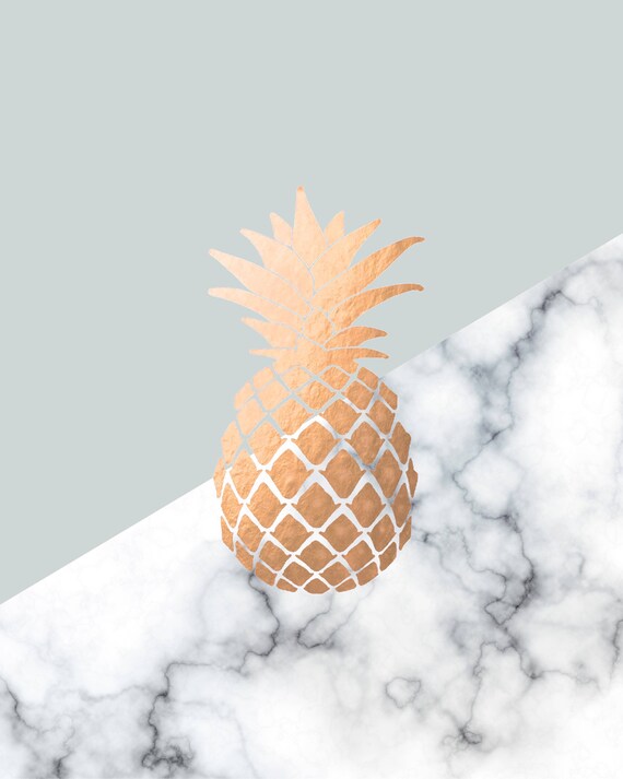 Pineapple Wall Art Printable Instant Download Blue Etsy