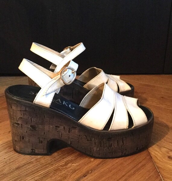 white leather wedge sandals uk