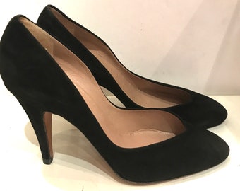 So Rock Vintages black suede and leather pumps/80s/Size 40.5