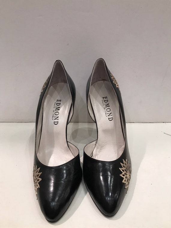 New and vintage Italian pumps in black leather an… - image 2