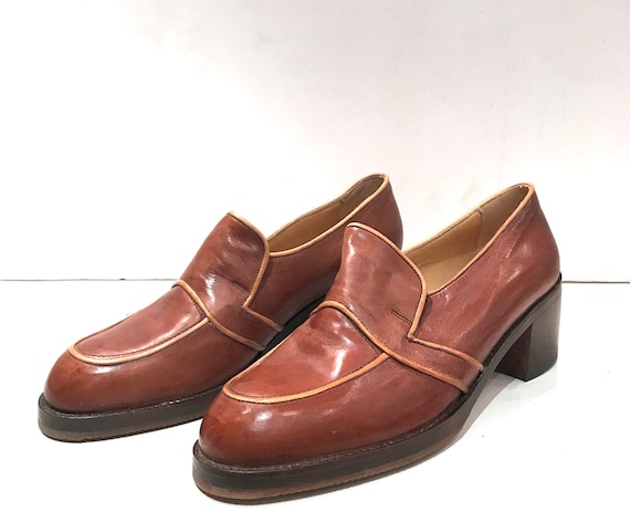 From the 70s, vintage moccasins in brown leather/… - image 2