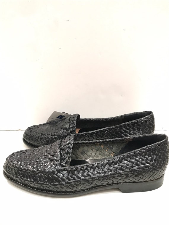 Vintage hand-woven moccasins for men in soft blac… - image 9