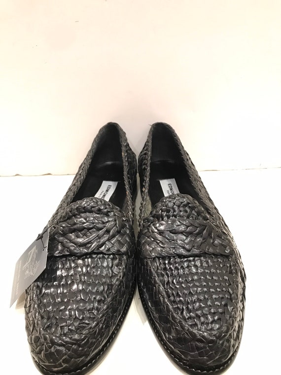 Vintage hand-woven moccasins for men in soft blac… - image 7