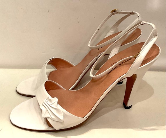 Sandales en cuir blanc/100% cuir/neuves/Vintage 7… - image 2
