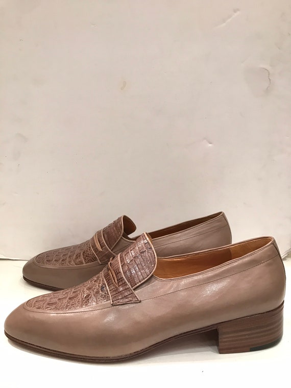 Zapatos vintage de tacón alto para en cuero y cocodrilo - Etsy España