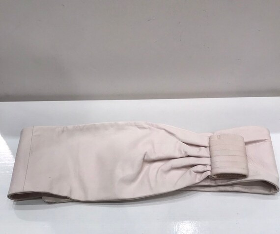 Vintage genuine white leather belt for waist or h… - image 6