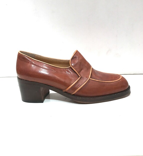 From the 70s, vintage moccasins in brown leather/… - image 1