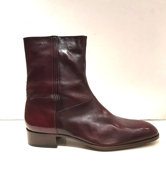 Vintage Heren Laarzen in zacht leer Bordeaux / Italiaanse - Etsy België
