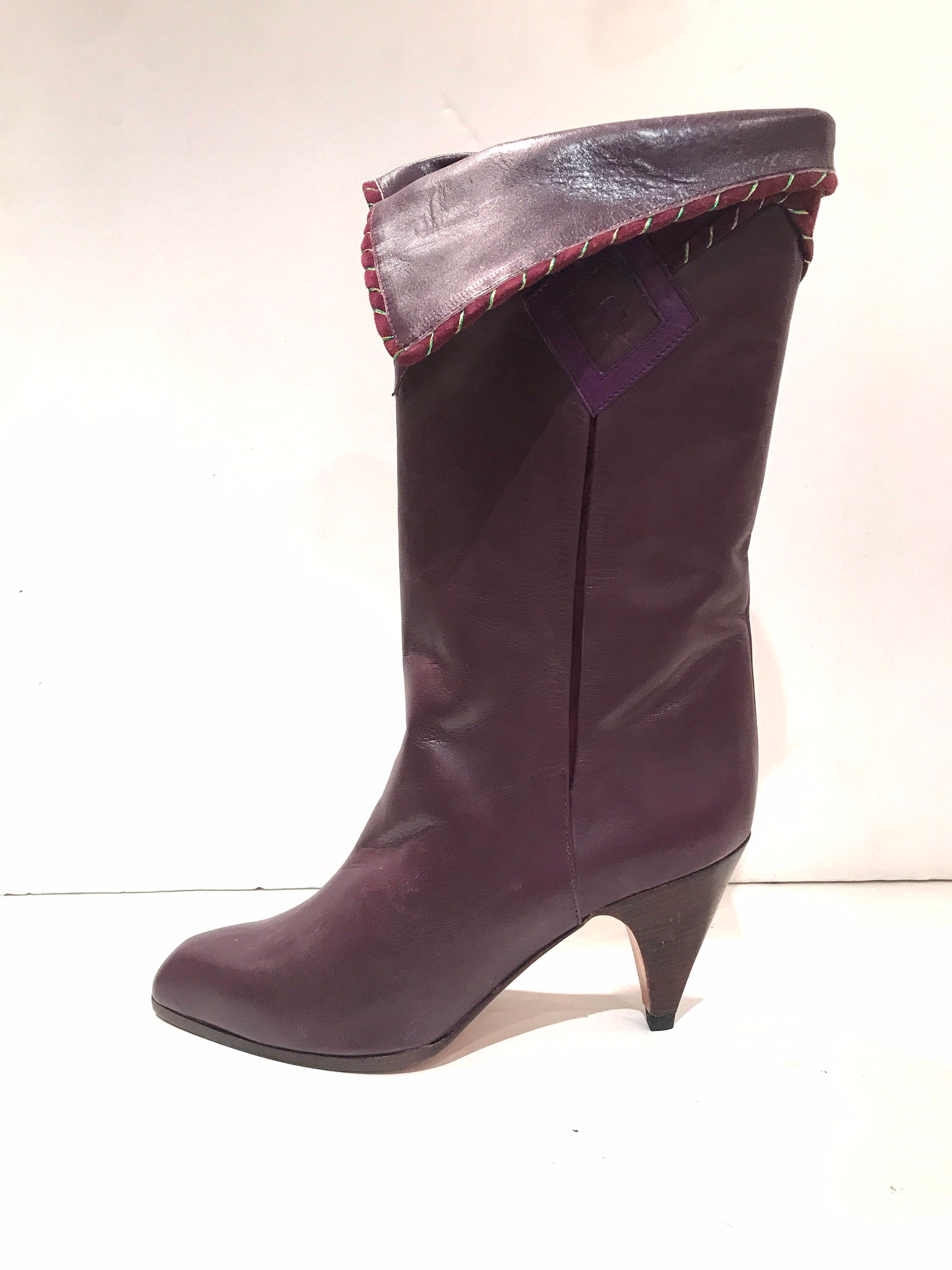 Funky Vintage Purple Boots From the 80s 