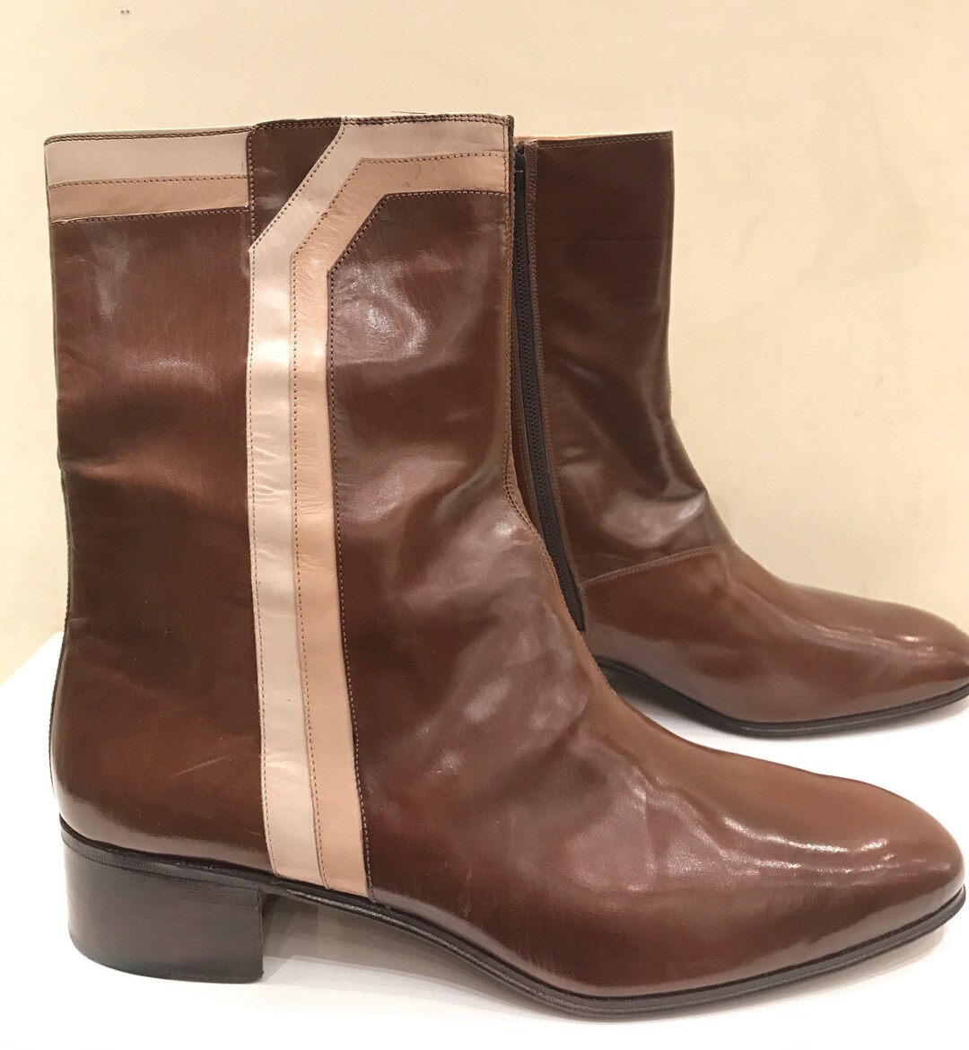 Vintage Men's Boots Soft Leather Brown Italian Manufacture Etsy