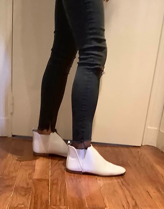 vintage white ankle boots