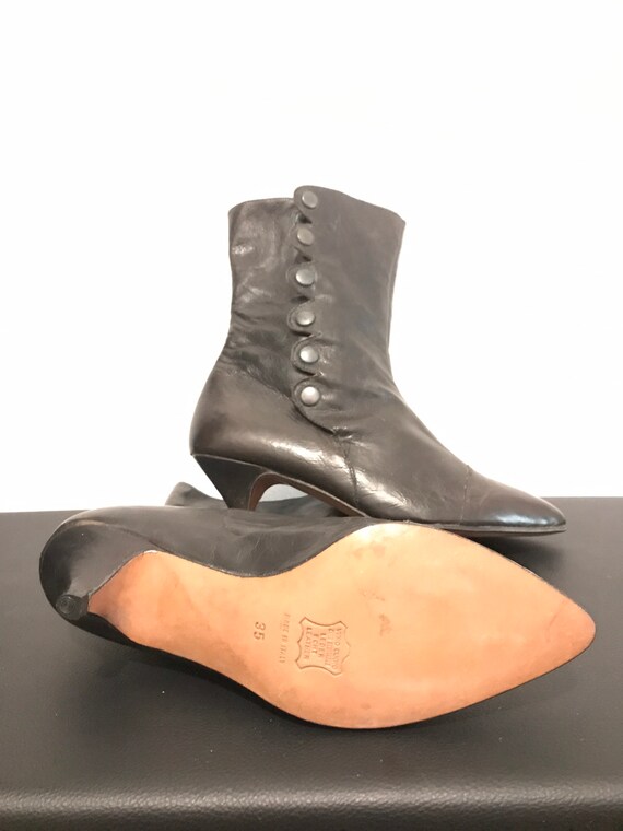 Boots noires vintages des années 70- 100% cuir - … - image 8