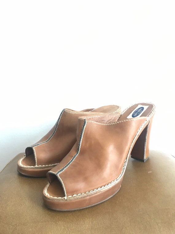 1970's, real vintage mules with open ends, made in