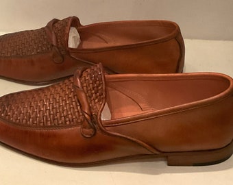 Vintage new moccasins in calfskin and crocodile leather /Italian manufacturing /Shalako/size EU 41 it 8 US 8