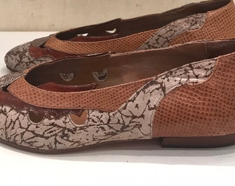 from the 80s, beige/brown ballerinas, made in Italy, Size 37.5 / New
