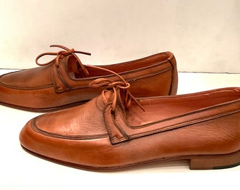 1970's, brown leather moccasins - Made in Italy, Size EU 40.5/Paris