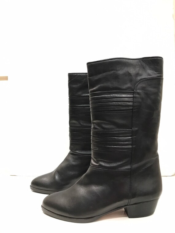 Vintage bruin/vintage leren laarzen 80s/Made in Italy/100% - Etsy België