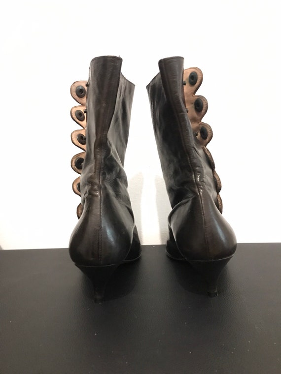 Boots noires vintages des années 70- 100% cuir - … - image 7