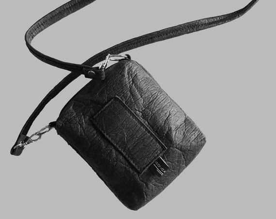 Handbag belt pouch bag for the belt black, red or brown from PINATEX® gift unisex |BAG # 14