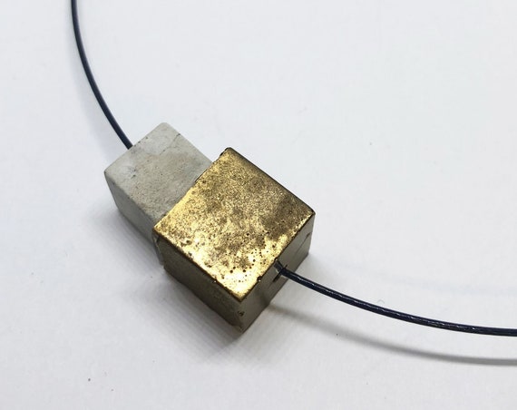 Choker Chain Necklace Concrete Jewelry Gold Concrete Minimalist Design gift for women